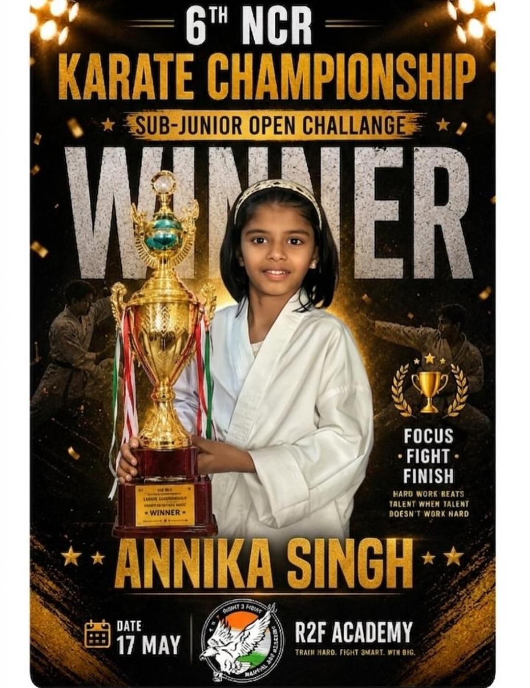 Annika Singh — 6th NCR Karate Championship Sub-Junior Open Challenge Winner