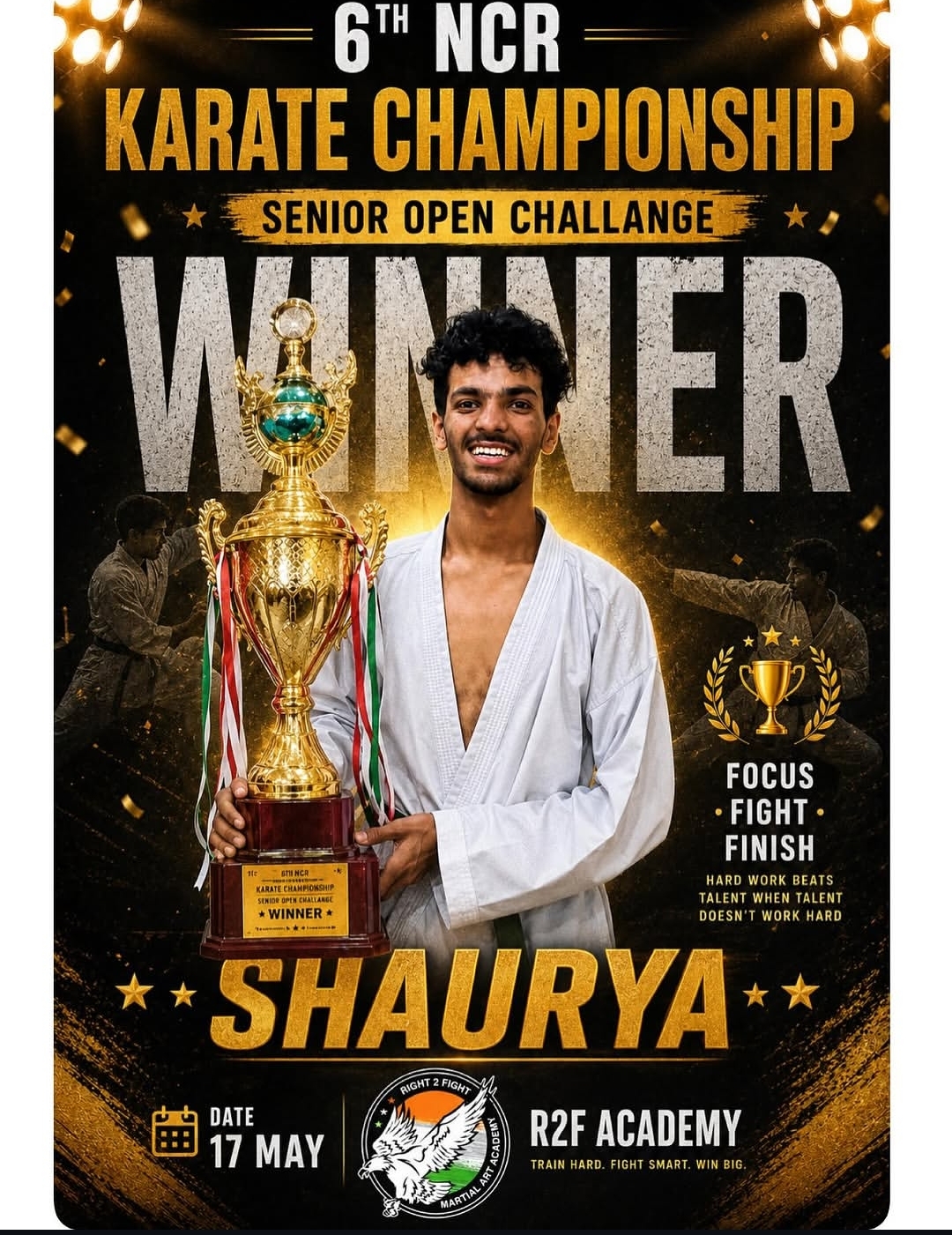 Shaurya — 6th NCR Karate Championship Senior Open Challenge Winner